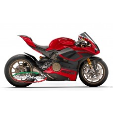 Carbonvani - Ducati Panigale V4 R / 2020+ V4 / S "RED-ONE" Design Carbon Fiber Full Fairing Kit with Winglets - ROAD VERSION (10 pieces)